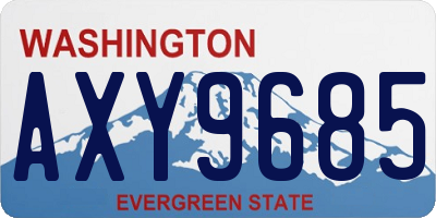 WA license plate AXY9685