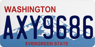 WA license plate AXY9686
