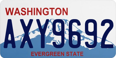 WA license plate AXY9692