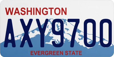 WA license plate AXY9700