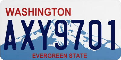 WA license plate AXY9701