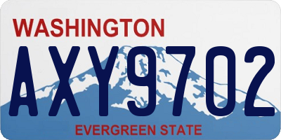 WA license plate AXY9702