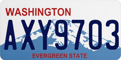 WA license plate AXY9703