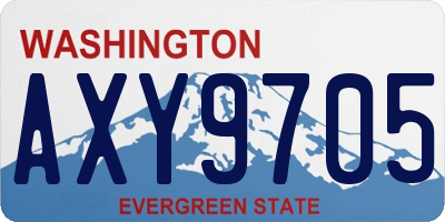 WA license plate AXY9705