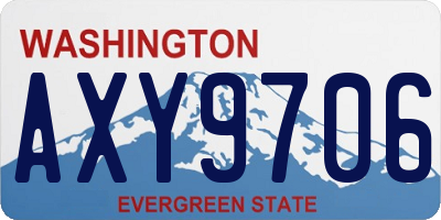 WA license plate AXY9706