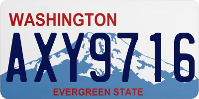 WA license plate AXY9716