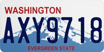 WA license plate AXY9718
