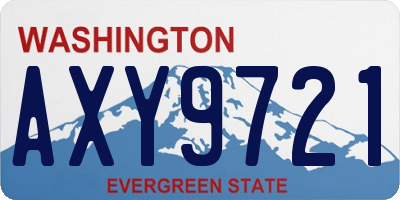 WA license plate AXY9721