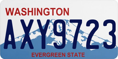 WA license plate AXY9723
