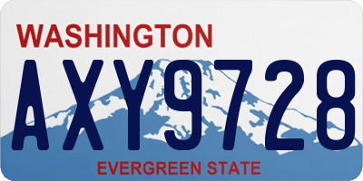 WA license plate AXY9728