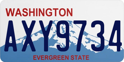 WA license plate AXY9734