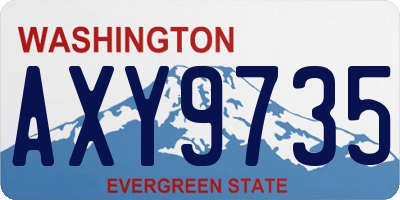 WA license plate AXY9735