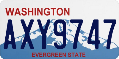 WA license plate AXY9747