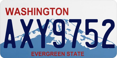 WA license plate AXY9752