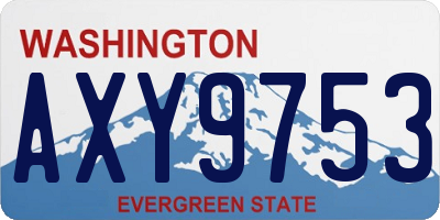 WA license plate AXY9753
