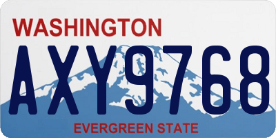 WA license plate AXY9768
