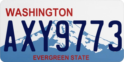 WA license plate AXY9773