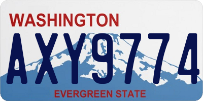 WA license plate AXY9774