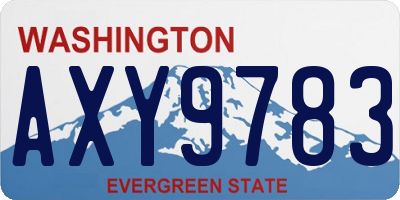 WA license plate AXY9783
