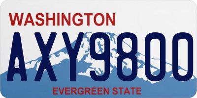 WA license plate AXY9800