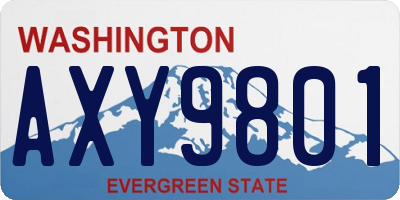 WA license plate AXY9801