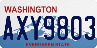 WA license plate AXY9803