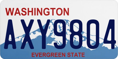 WA license plate AXY9804