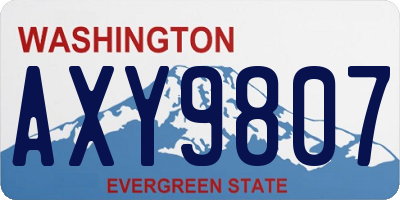 WA license plate AXY9807
