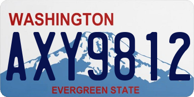 WA license plate AXY9812