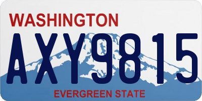 WA license plate AXY9815