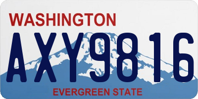 WA license plate AXY9816