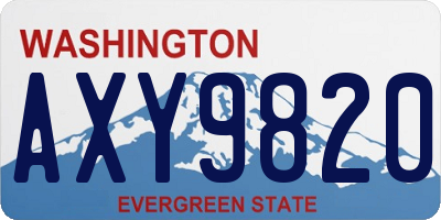WA license plate AXY9820