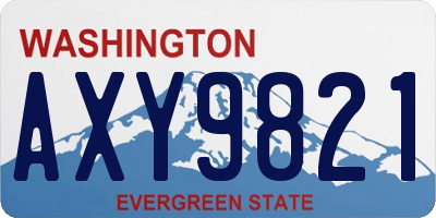 WA license plate AXY9821