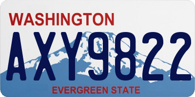 WA license plate AXY9822