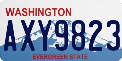 WA license plate AXY9823