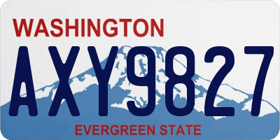 WA license plate AXY9827