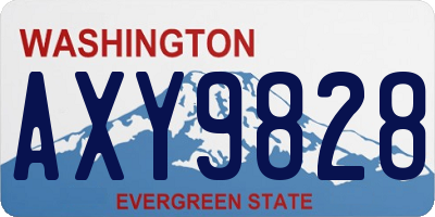 WA license plate AXY9828