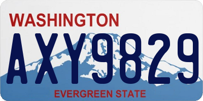 WA license plate AXY9829