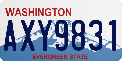 WA license plate AXY9831