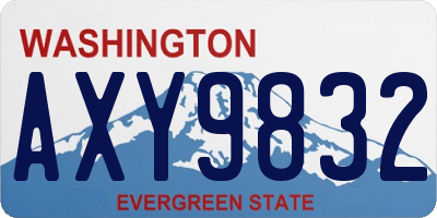 WA license plate AXY9832
