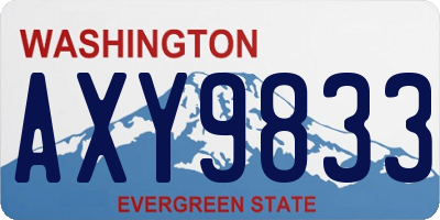 WA license plate AXY9833