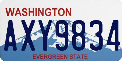 WA license plate AXY9834