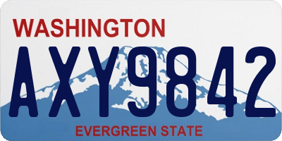 WA license plate AXY9842
