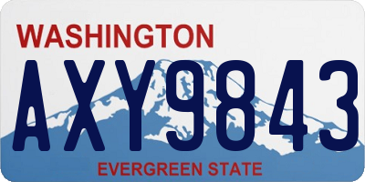 WA license plate AXY9843