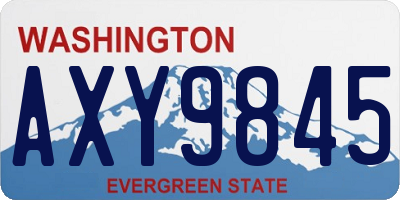 WA license plate AXY9845