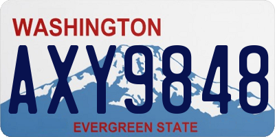 WA license plate AXY9848