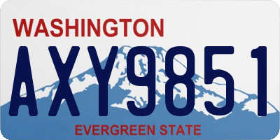 WA license plate AXY9851
