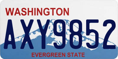 WA license plate AXY9852
