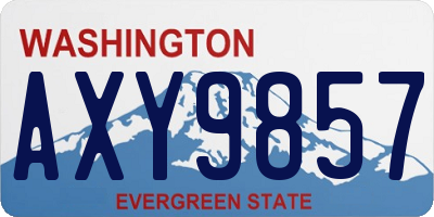 WA license plate AXY9857