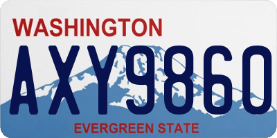WA license plate AXY9860